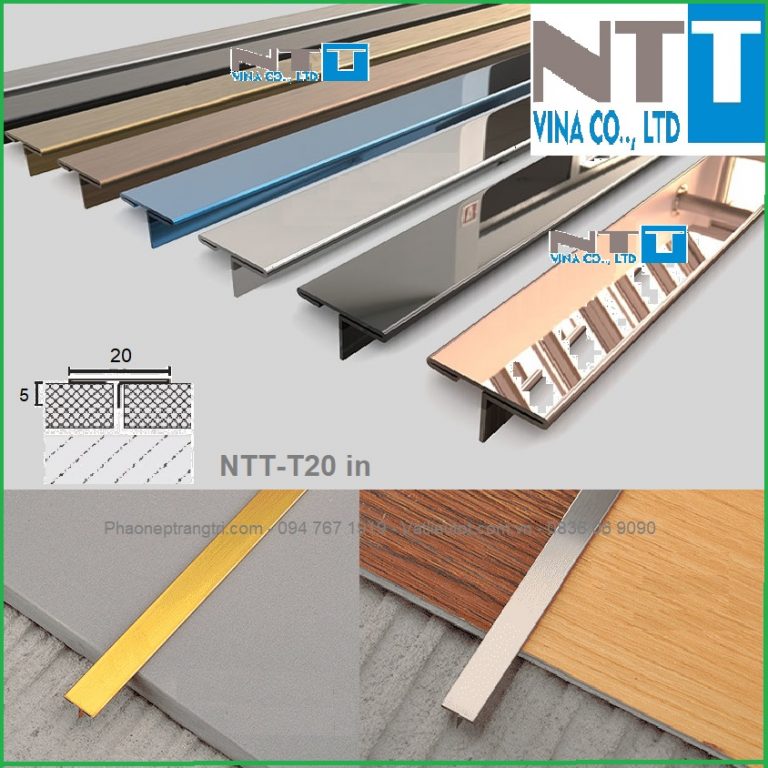 Nẹp inox T20, nẹp inox trang trí, nẹp inox giá rẻ, hình ảnh nẹp inox chữ T